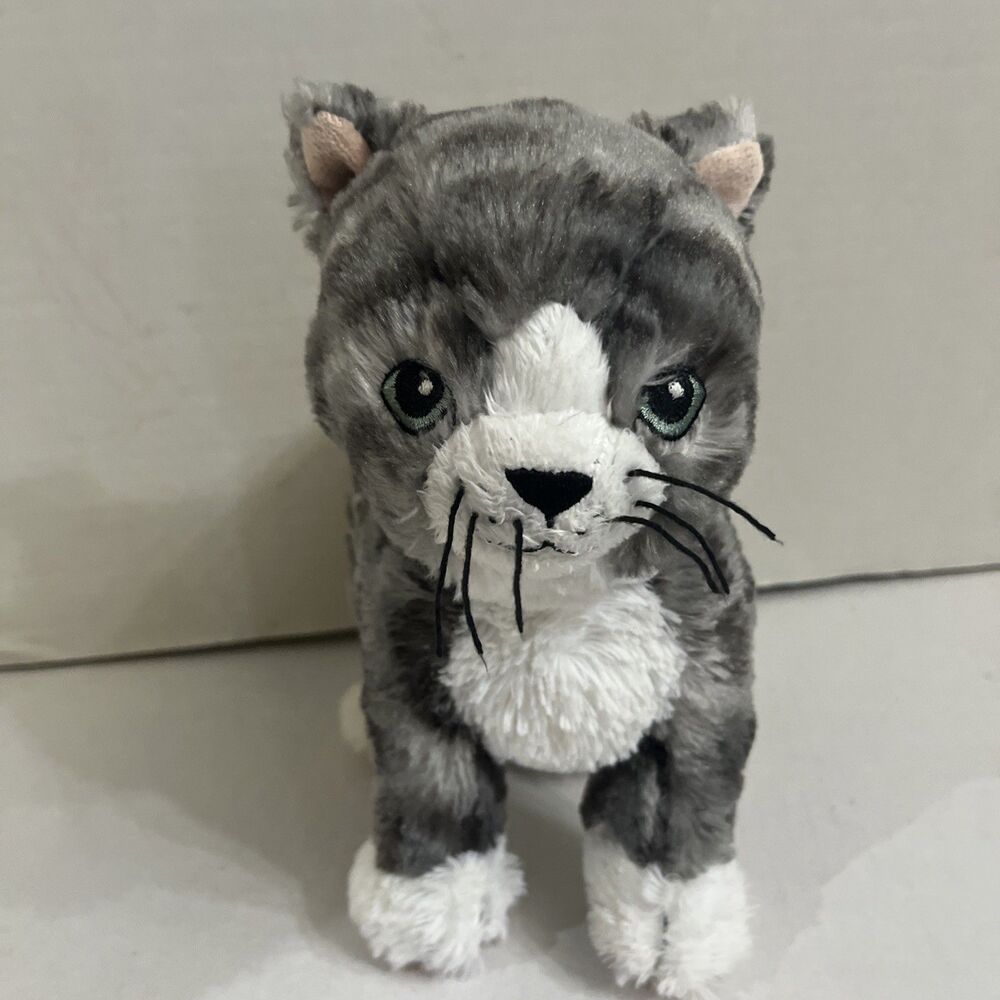 IKEA Lilleplutt Gray Striped & White Tabby Kitty Cat Kitten Plush 8”